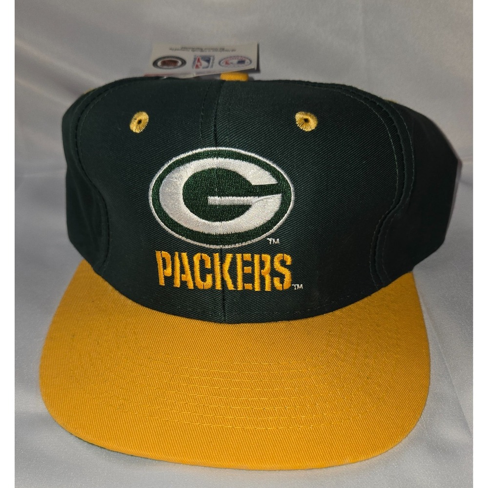 Vintage Green Bay Packers Hat Cap Snapback Green Logo 7 Official NFL Merch 90s